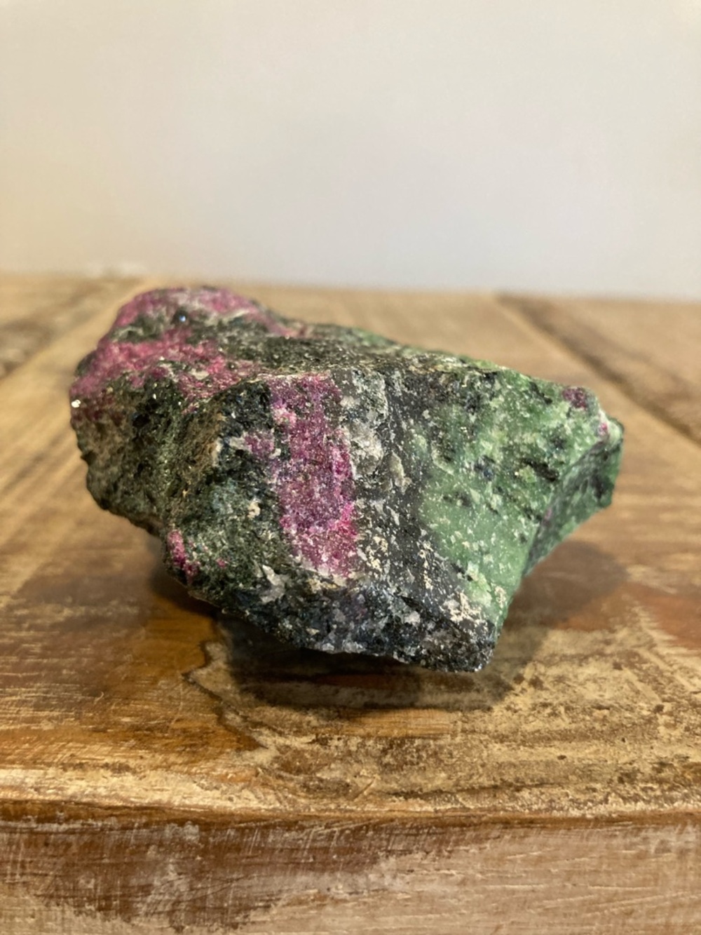 Multicolored Green Purple and Black Stone Rock Chunk Ruby in Zoisite (Anyolite) - Picture 5 of 15